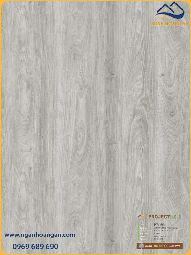 Sàn Nhựa Hèm Khóa Vân Gỗ Project Floor PW554 5.5mm
